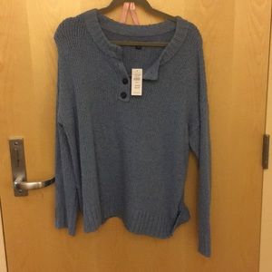 NWT blue American Eagle Henley sweater